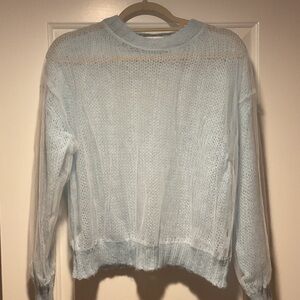 Zara Soft Blue double layer mohair and tulle fun sweater